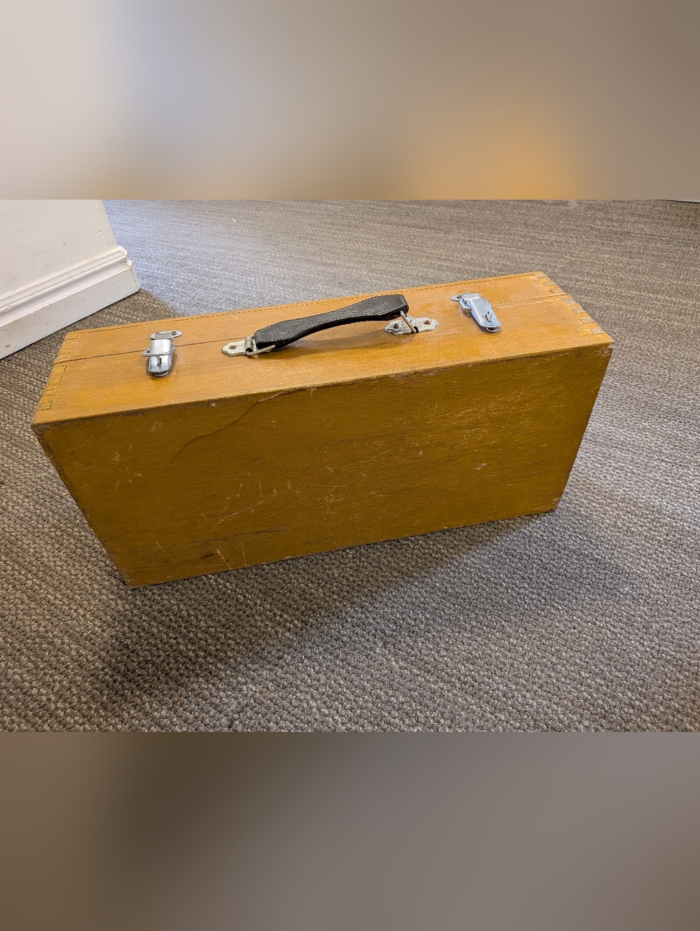 Vintage Wooden Tool/Storage Box with Metal Latches - Picture 3 of 8